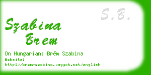 szabina brem business card